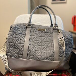 River Island Grey Duffel Weekender Bag